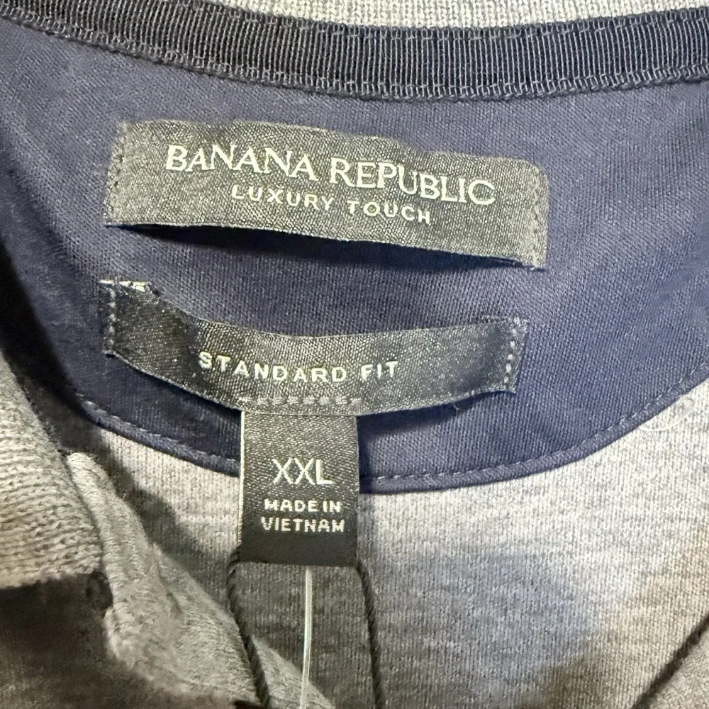 NWT Banana Republic Polo Shirt Men XXL Luxury Touch Standard Fit Casual Drk Gray